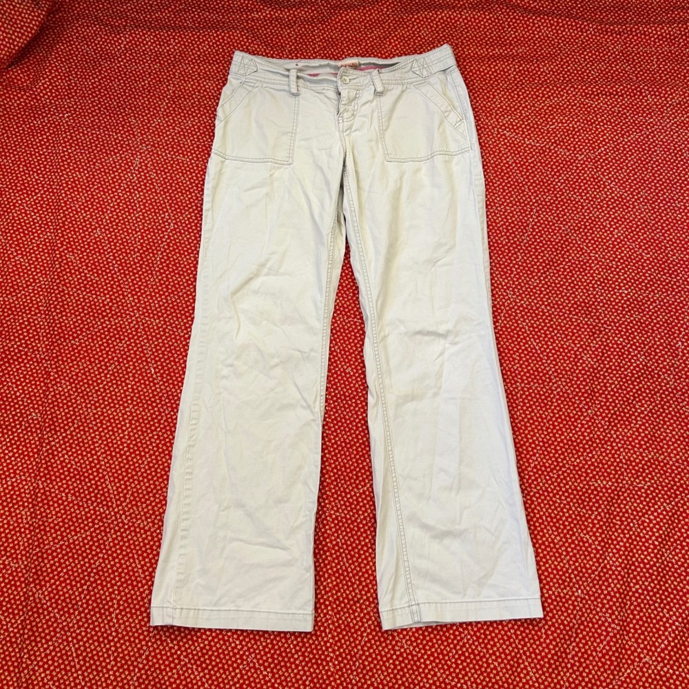 Mossimo Supply Co Womens Khaki Tan Low Rise Flare Cargo Pants Size 9